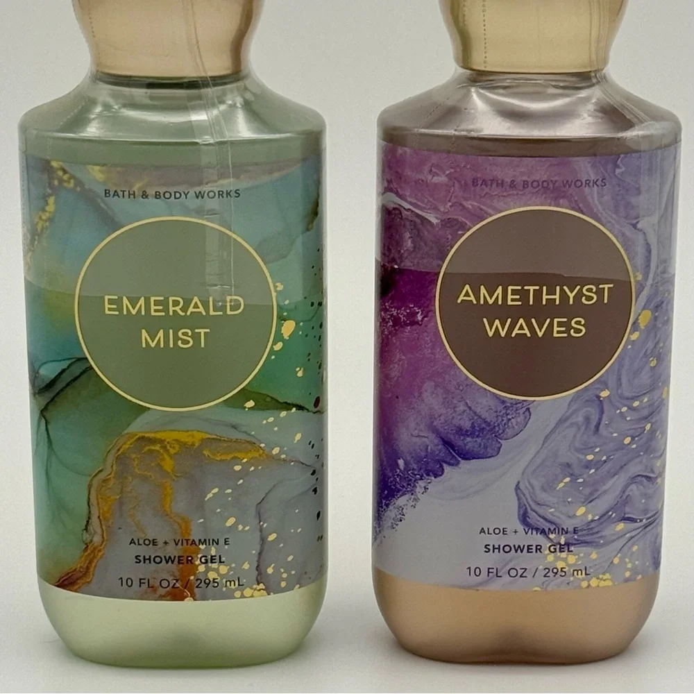 Bath & Body Works Shower Gel Set Emerald Mist & Amethyst Waves NWT